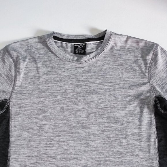 Rawlings short sleeve athletic T-shirt grey black men's size S - Picture 2 of 7